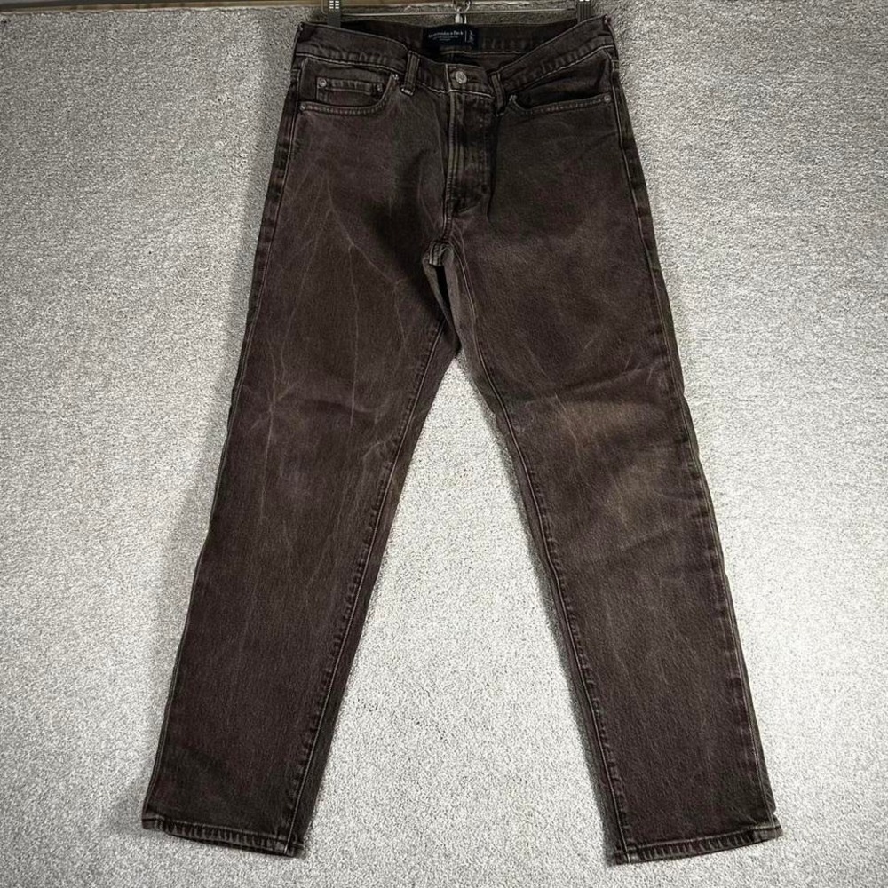 Men's Abercrombie & Fitch vintage stretch straight brown denim jeans pants